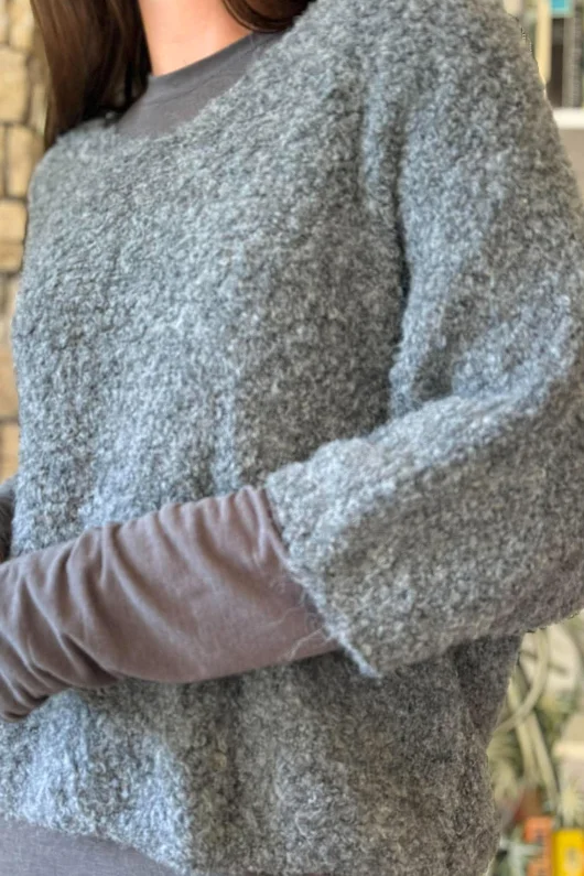 Lola Boucle Slouch Knit Grey